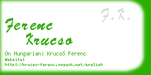 ferenc krucso business card