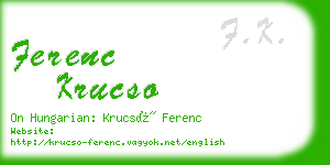 ferenc krucso business card